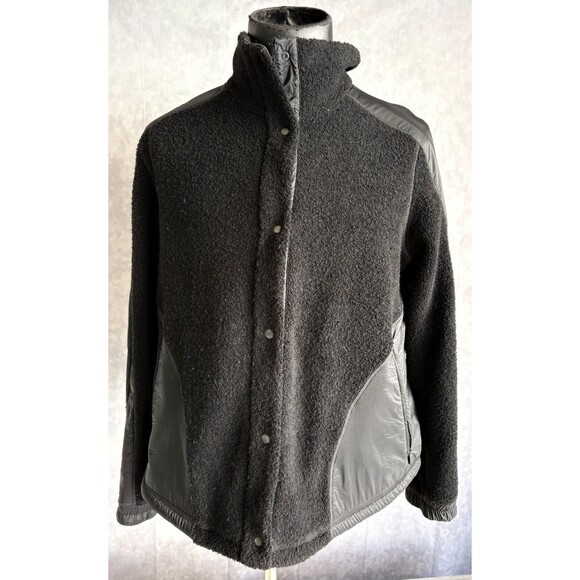Lululemon Women's Two Tone Fleece Jacket Size 12 Black - Picture 1 of 10